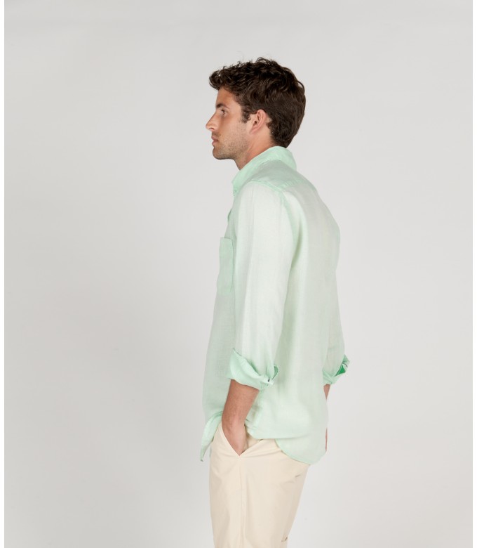 DIVA - Plain linen shirt aqua