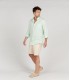 DIVA - Plain linen shirt aqua