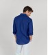 DIVA - Plain linen shirt indigo