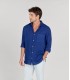 DIVA - Chemise unie lin indigo