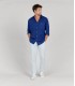 DIVA - Chemise unie lin indigo