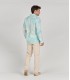 EMILIO - Chemise lin imprime original aqua