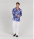 HIRIO - Indigo Japanese print cotton shirt