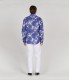 HIRIO - Chemise coton imprimé japonais indigo