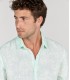 HONORE - Aqua floral print linen shirt