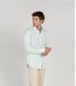 HONORE - Aqua floral print linen shirt