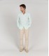 HONORE - Aqua floral print linen shirt