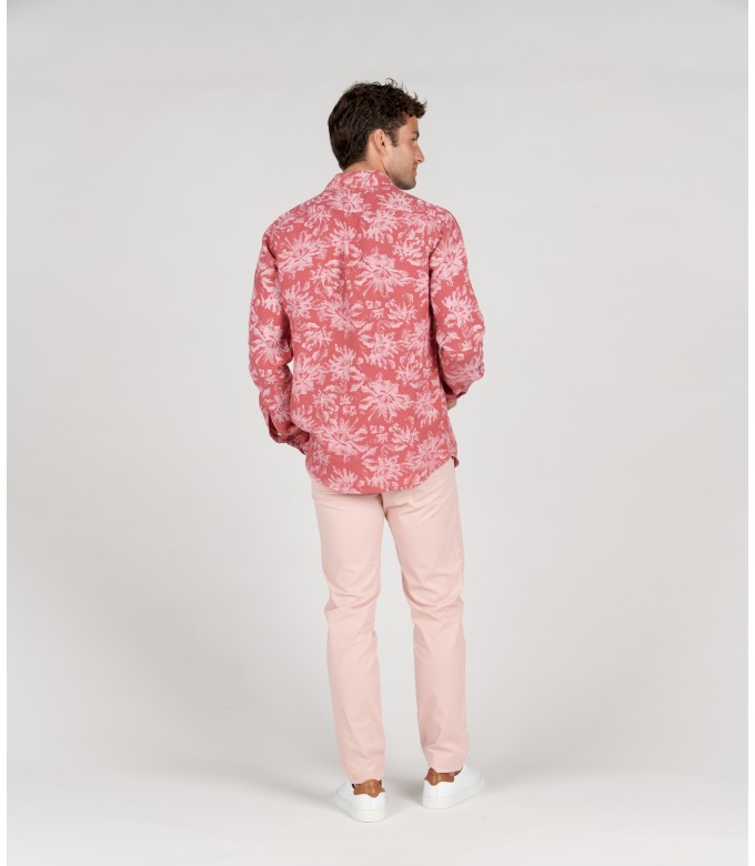HONORE - Litchi floral print linen shirt