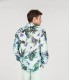 LENNY - Chemise lin imprimé floral aqua