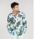 LENNY - Aqua floral print linen shirt