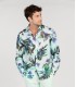 LENNY - Chemise lin imprimé floral aqua