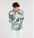 LENNY - Aqua floral print linen shirt