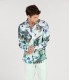 LENNY - Chemise lin imprimé floral aqua