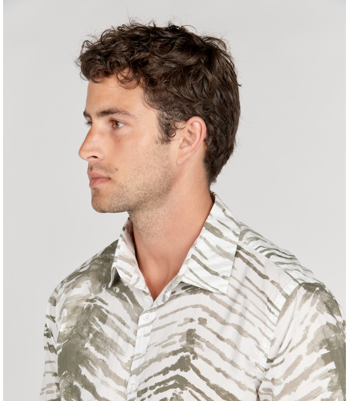 LUCIAN - Bronze tye&die printed cotton shirt