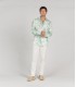 MYLAN - Aqua floral print linen shirt