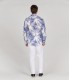MYLAN - Indigo floral print linen shirt