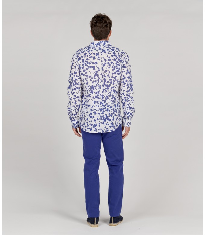 OCTAVE - White printed linen shirt