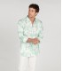TERRY - Chemise en lin imprimé tye & diy aqua