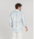 TERRY - Tye & diy sky blue print linen shirt