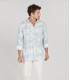 TERRY - Tye & diy sky blue print linen shirt