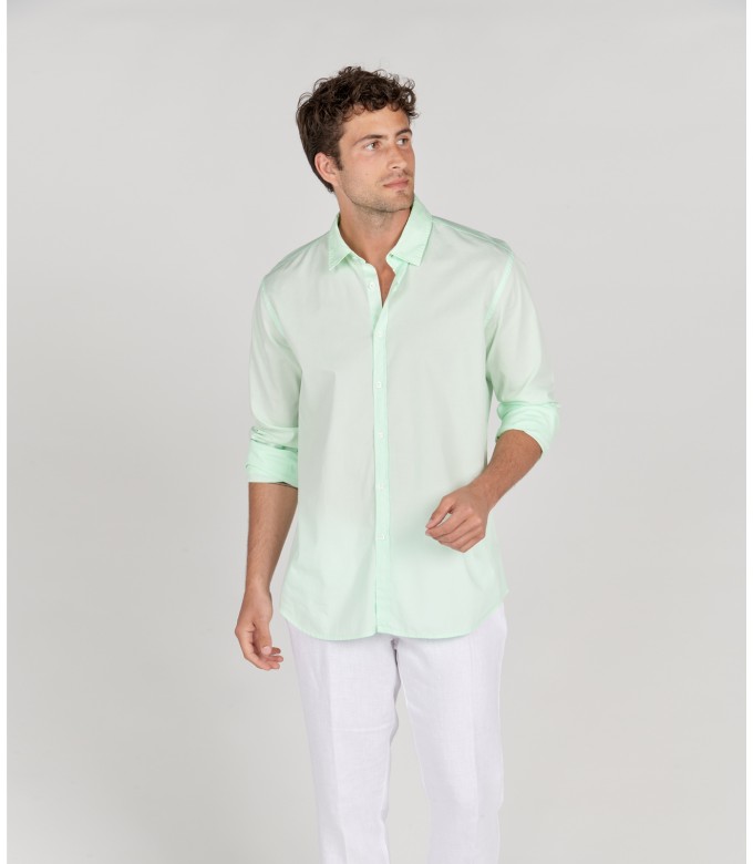 VARDY - Casual aqua cotton voile shirt