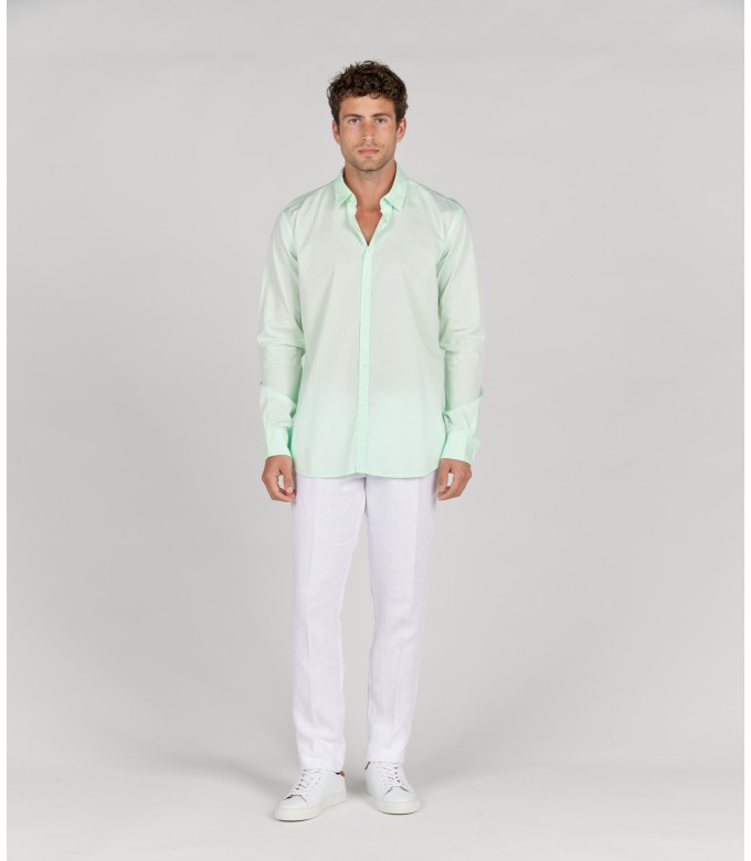 VARDY - Casual aqua cotton voile shirt