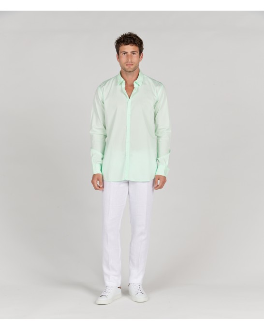 VARDY - Casual aqua cotton voile shirt