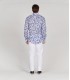 YOKO - White bamboo print linen shirt