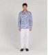 YOKO - White bamboo print linen shirt