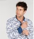 NAILS - Navy blue paint stroke linen shirt