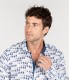 NAILS - Chemise lin imprimé peinture marine