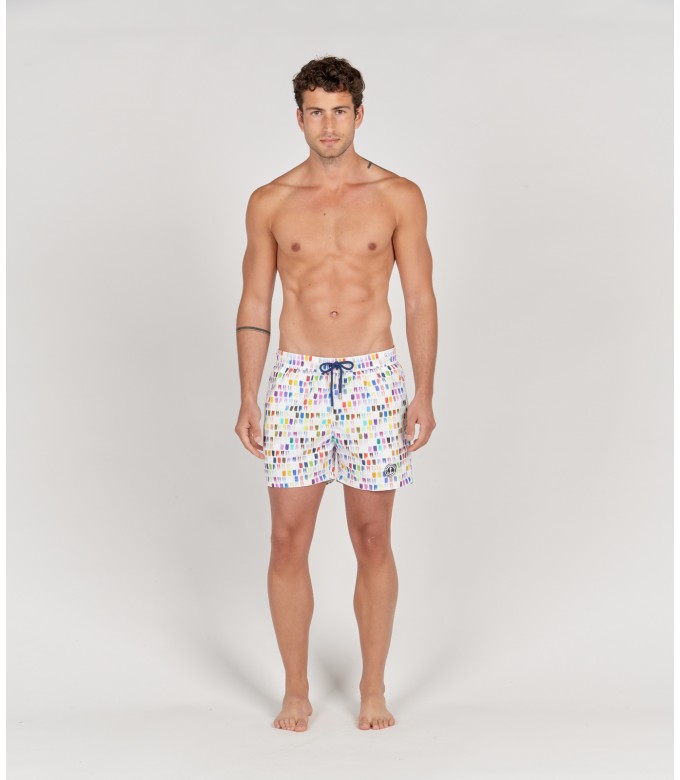 BALL - Short de bain original imprimé balles multicolore