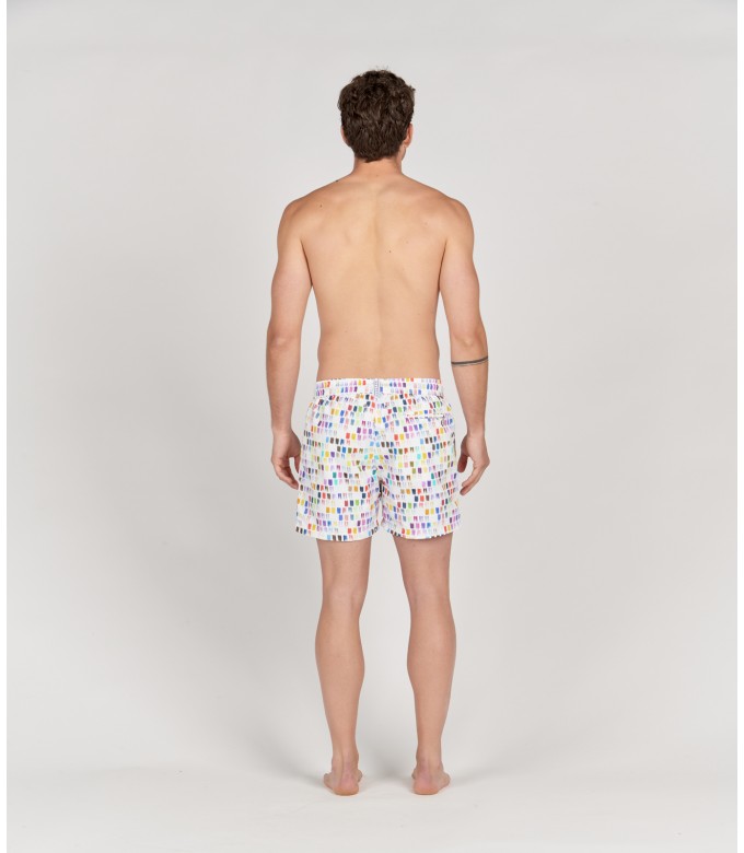 nails - Color printed multicolored swim shorts