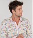 NAILS -  Multi paint stroke linen shirt