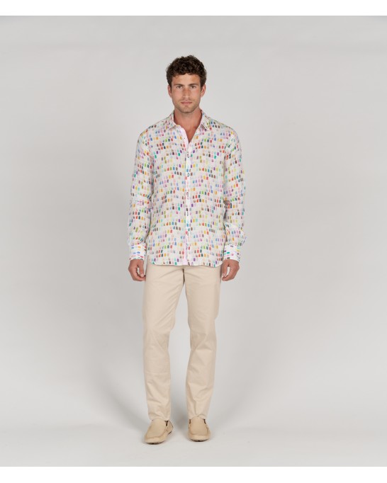NAILS - Multi paint stroke linen shirt
