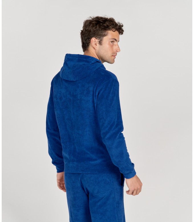 SACHA - Indigo hooded terry jacket