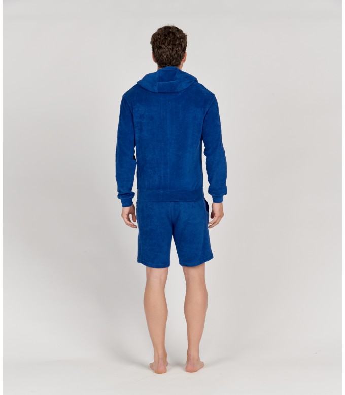 SACHA - Indigo hooded terry jacket