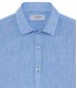 JONAS - Chemise unie lin chiné, bleue