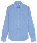 JONAS - Plain linen shirt blue