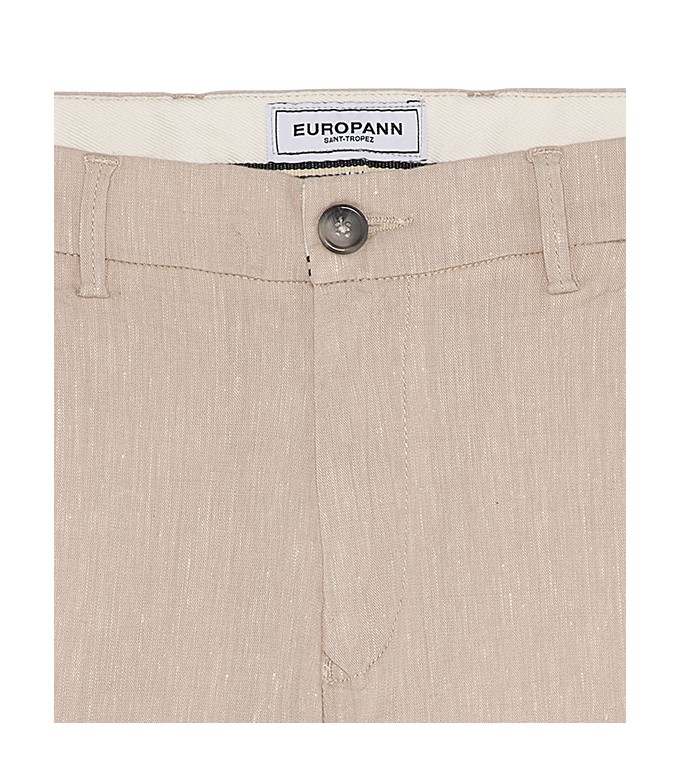 GORDON - Linen-blend slim fit chinos, beige