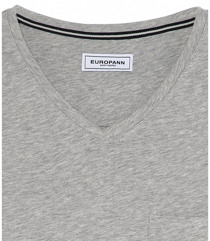 NECK - Tee-shirt col v gris