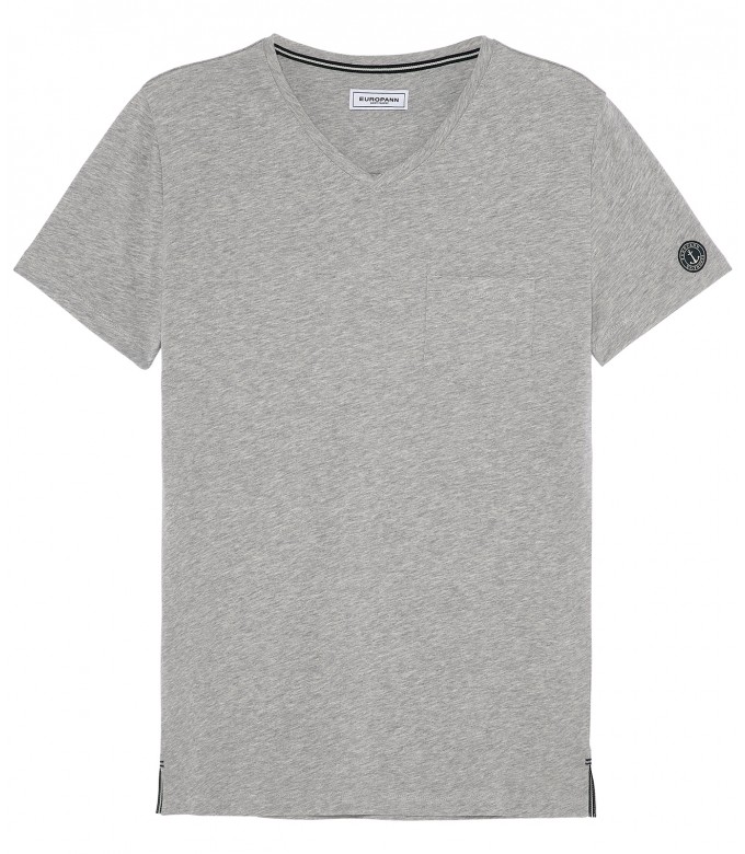NECK - Tee-shirt col v gris
