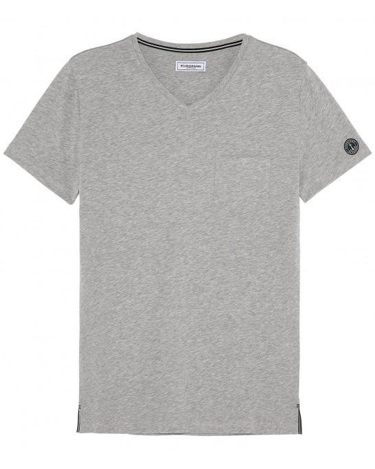 NECK - Tee-shirt col v gris