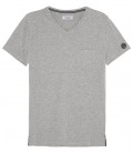 NECK - Tee-shirt col v gris