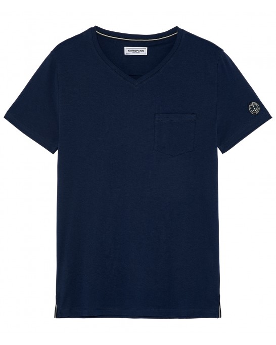 NECK - Tee-shirt col v bleu marine