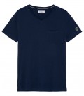 NECK - Cotton v-neck navy blue