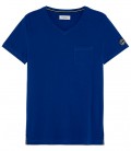 NECK - Cotton v-neck indigo