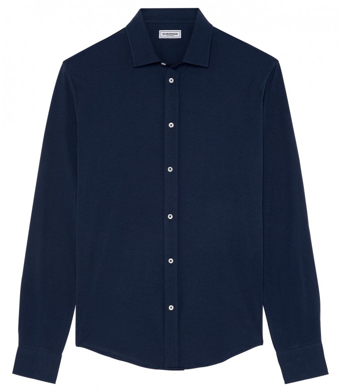 STUART - Thin jersey cotton shirt, blue navy
