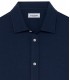 STUART - Chemise en jersey coton fin uni slim-fit, marine