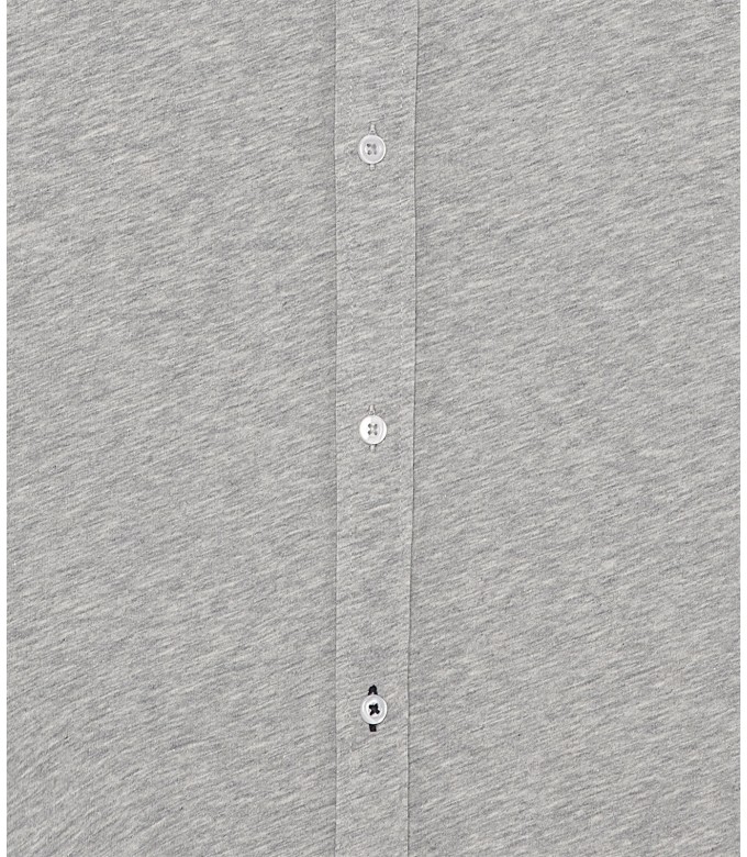 STUART - Chemise jersey coton slim-fit gris